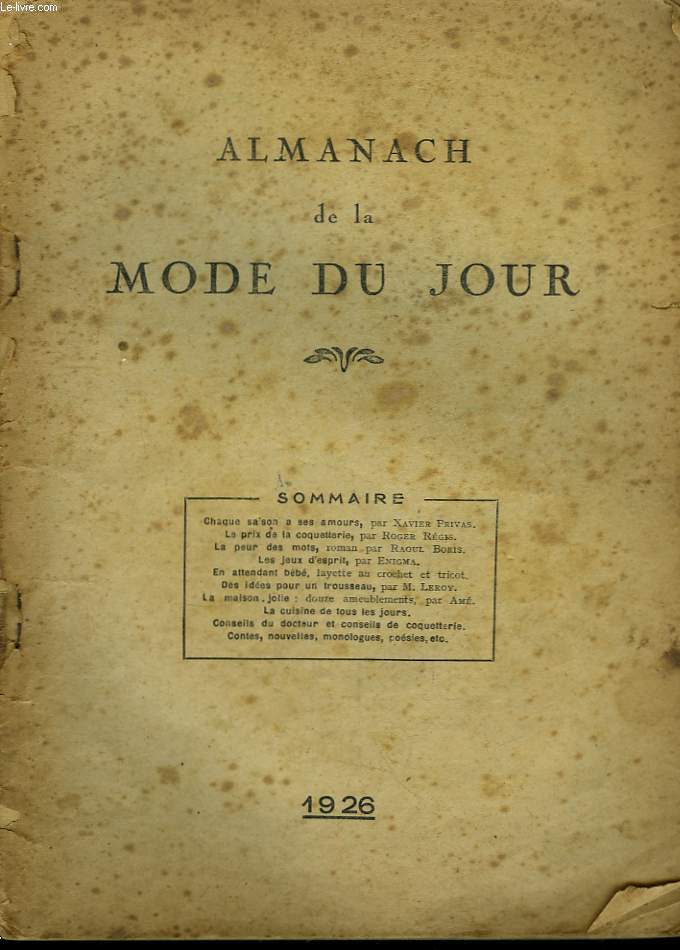 Almanach de la Mode du Jour. 1926
