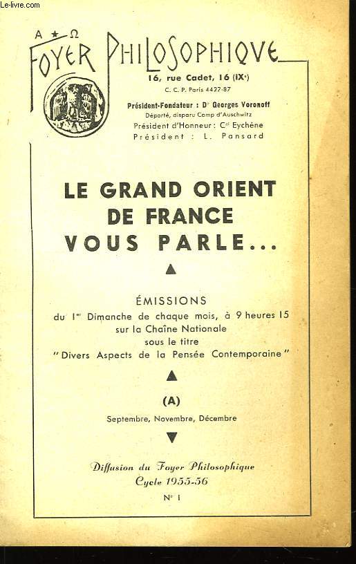 Foyer Philosophique. N1 - Cycle 1955 - 56 (A)