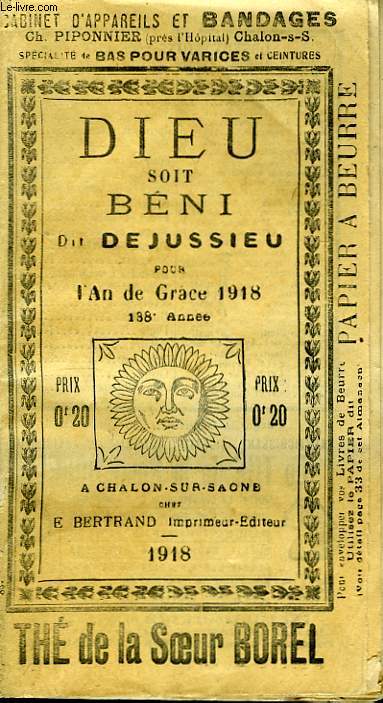 Dieu Soit Bni. Almanach pour l'Anne 1918