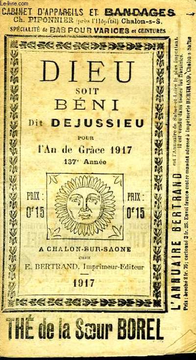 Dieu Soit Bni. Almanach pour l'Anne 1917