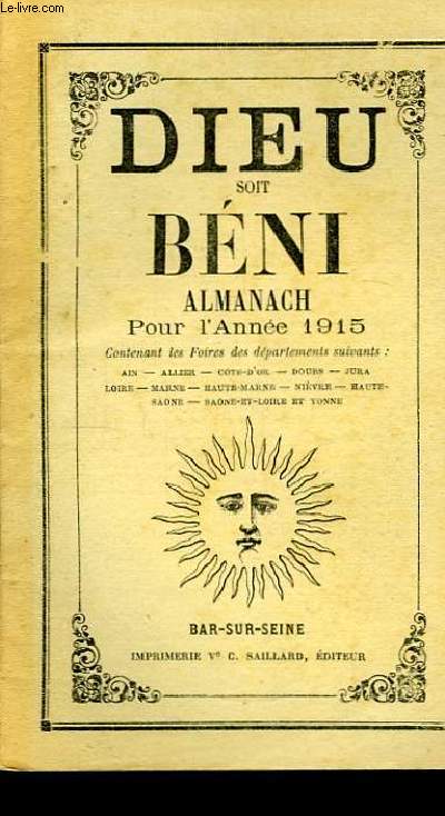 Dieu Soit Bni. Almanach pour l'Anne 1915
