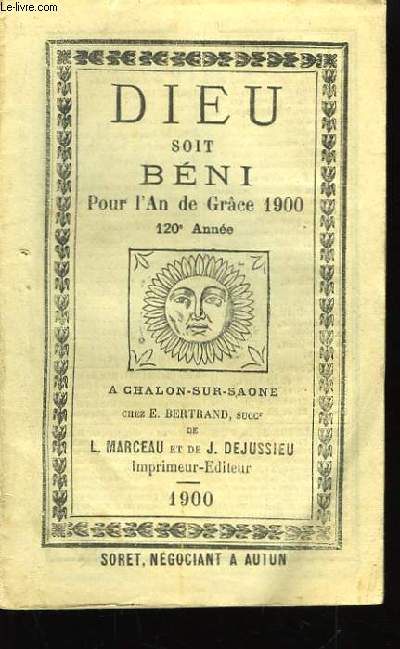 Dieu Soit Bni. Almanach pour l'Anne 1900