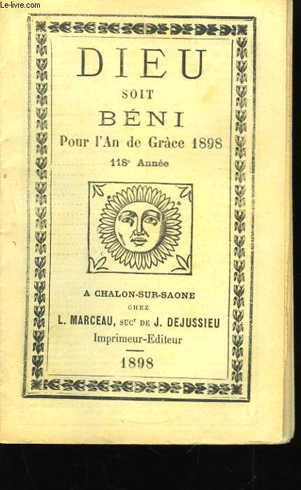 Dieu Soit Bni. Almanach pour l'Anne 1898