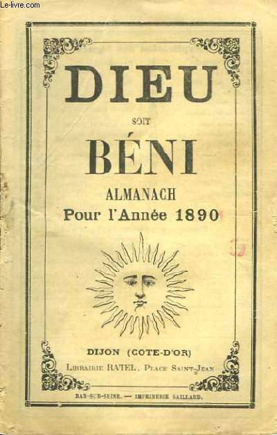 Dieu Soit Bni. Almanach pour l'Anne 1890