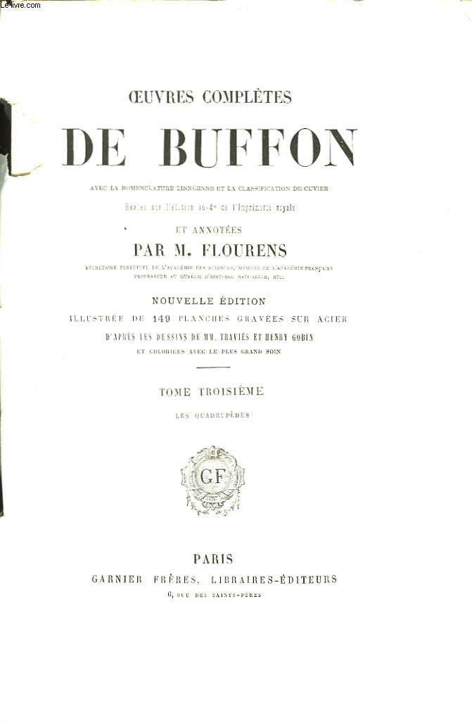 Oeuvres Compltes de Buffon. TOME 3, 1re partie : Les quadrupdes.