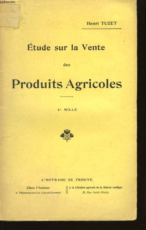 Etude sur la Vente des Produits Agricoles