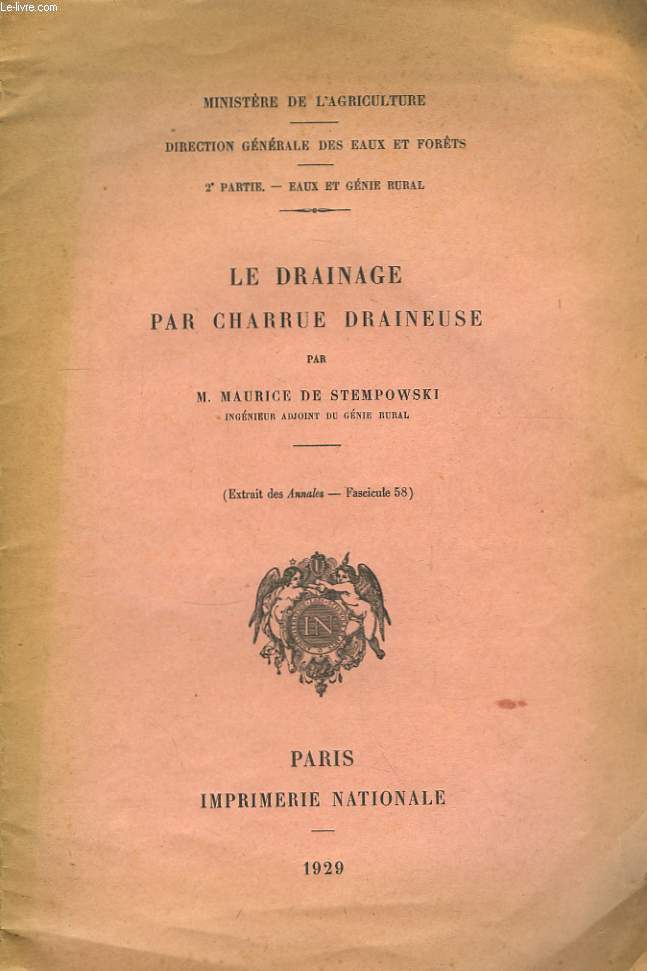 Le drainage par charrue draineuse.