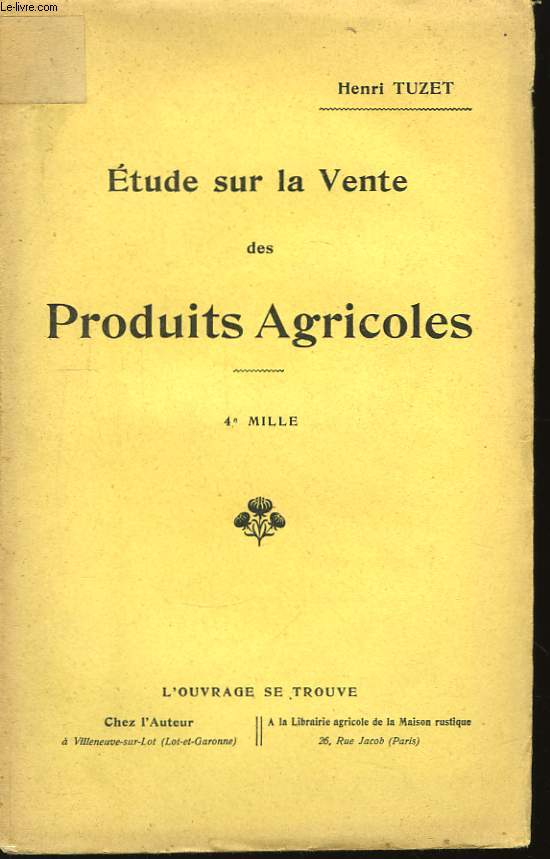 Etude sur la Vente des Produits Agricoles