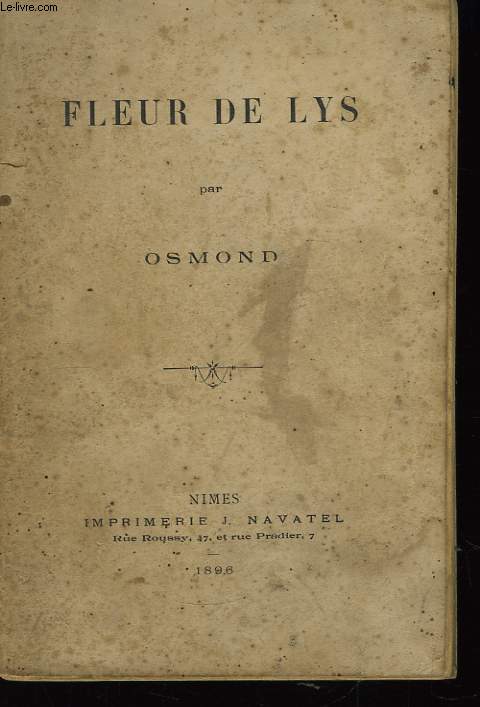 Fleur de Lys. - OSMOND - 1896 - Afbeelding 1 van 1