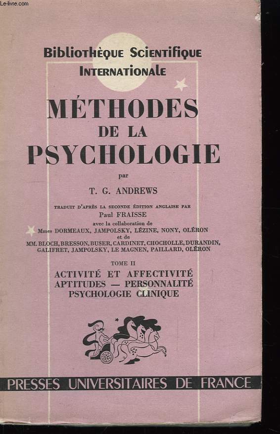 Mthodes de la Psychologie. Tome 2nd.