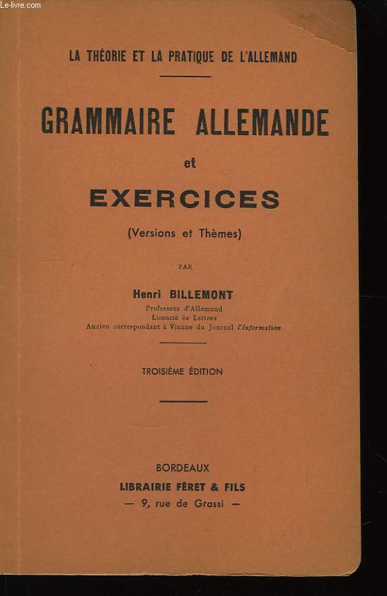 Grammaire Allemande et Exercices (Versions et Thmes)