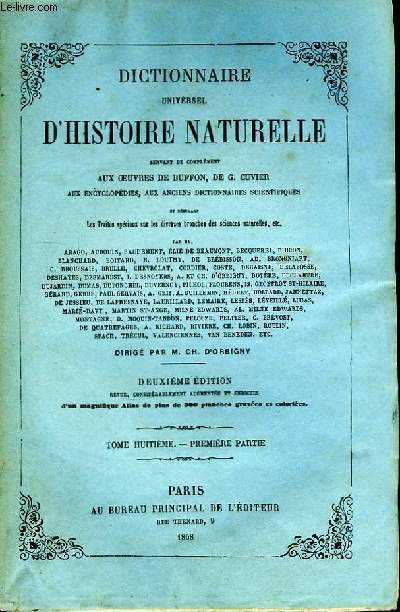 Dictionnaire Universel d'Histoire Naturelle. TOME VIII, 1ère partie : LEA - MAM