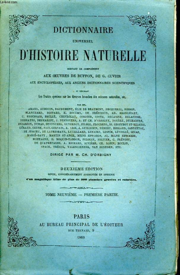 Dictionnaire Universel d'Histoire Naturelle. TOME IX, 1ère partie : MIC - NAY