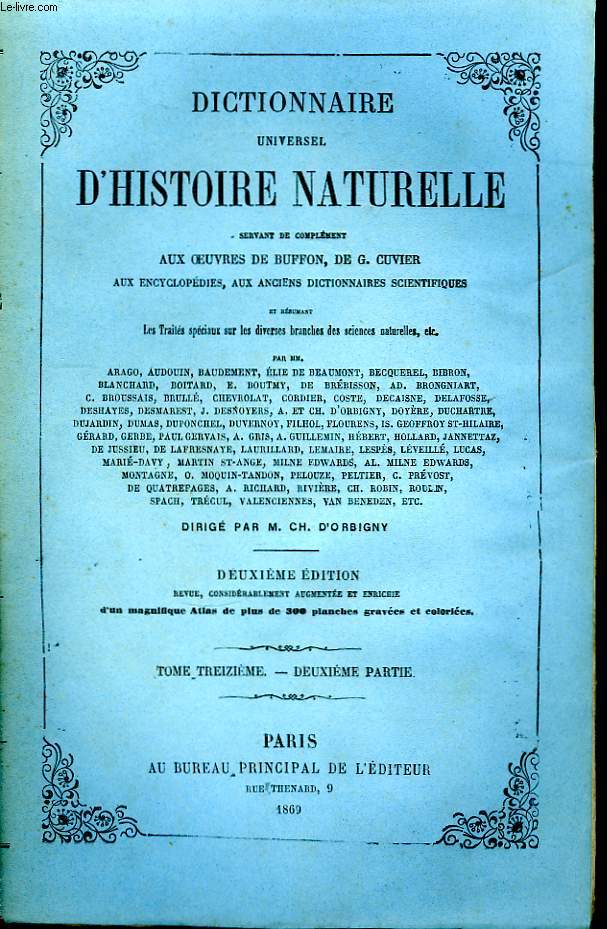 Dictionnaire Universel d'Histoire Naturelle. TOME XIII, 2me partie : SYS - THW