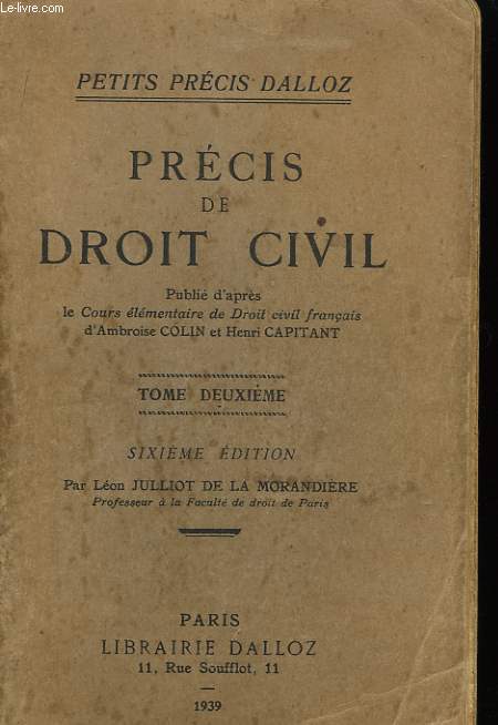 Prcis de Droit Civil. TOME II