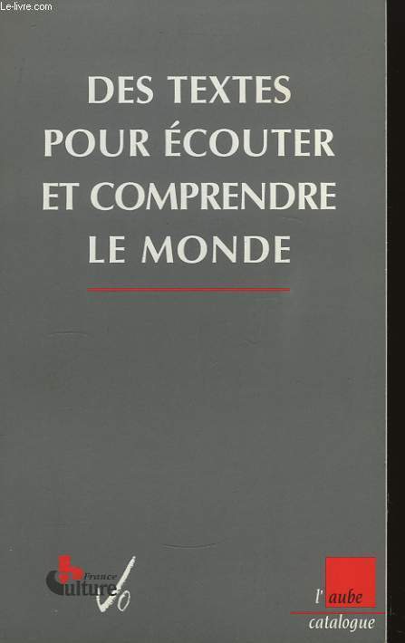 Des textes pour couter et comprendre le monde