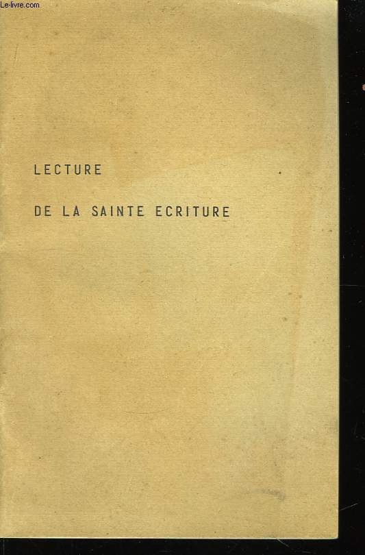 Plans de Lecture de la Sainte Ecriture, ou rfectoire.