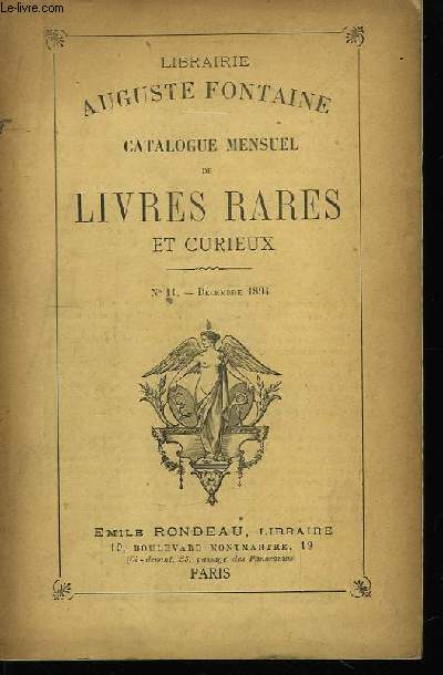 Catalogue Mensuel de Livres Rares et Curieux. N11