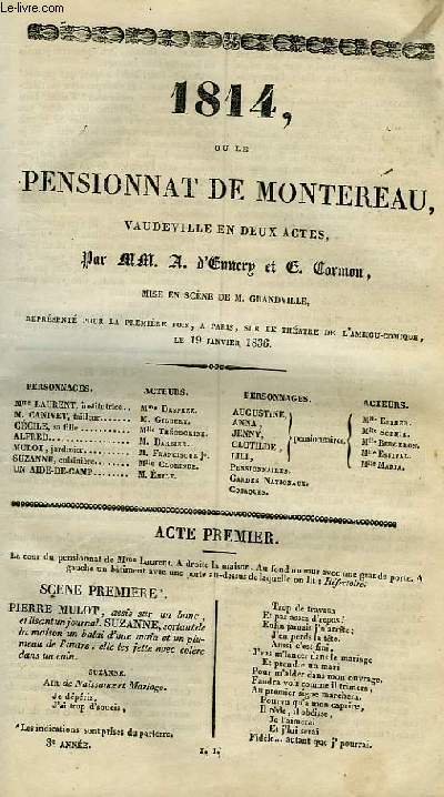 1814, ou Pensionnat de Montereau