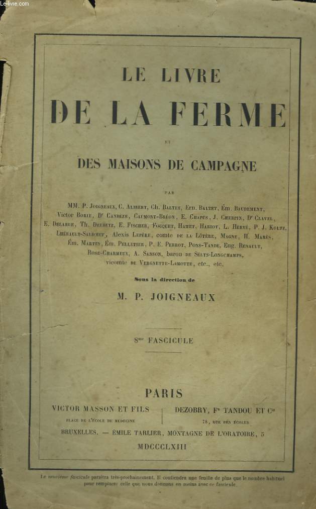 Le Livre de la Femme et des Maisons de Campagne. 8me fascicule.