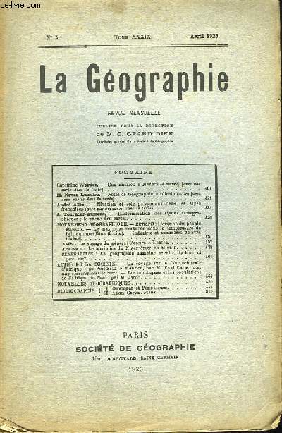 La Gographie n4, TOME XXXIX