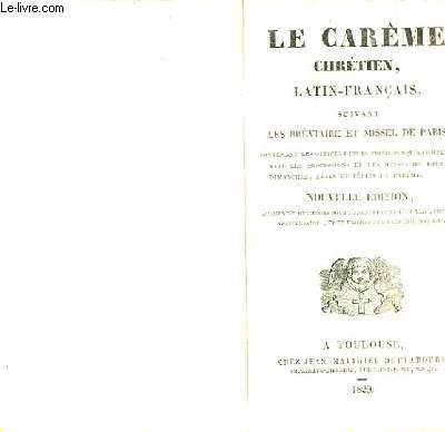 Le Carme chrtien, latin-franais.