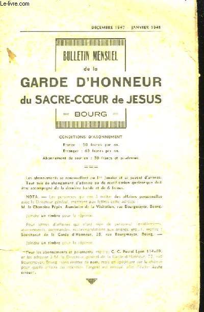 Bulletin de la Garde d'Honneur du Sacr-Coeur de Jsus