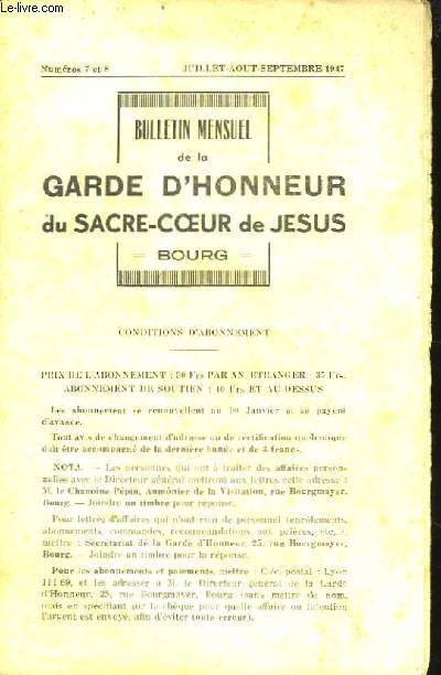 Bulletin de la Garde d'Honneur du Sacr-Coeur de Jsus N7 et 8.