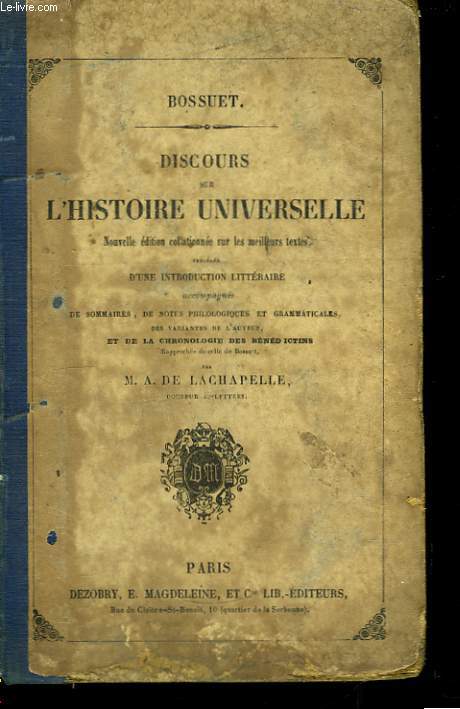 Discours sur l'Histoire Universelle.