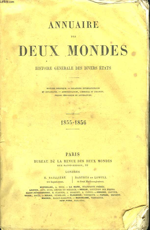 Annuaire des Deux Mondes. 1855 - 1856