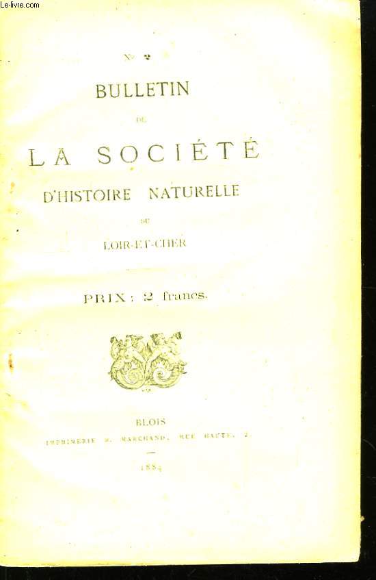 Bulletin de la Socit d'Histoire Naturelle et d'Anthropologie de Loir-et-Cher. N2