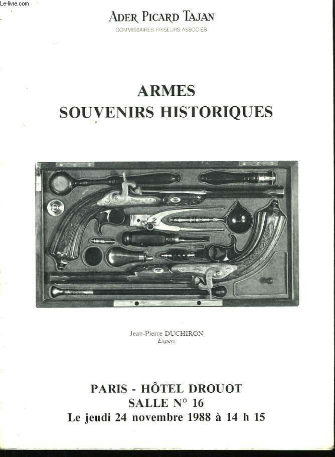 Armes Souvenirs Historiques.