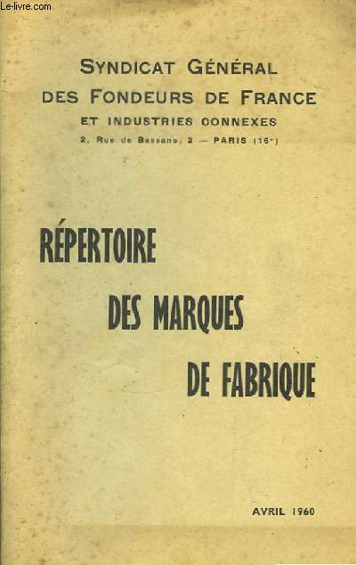 Rpertoire des Marques de Fabrique