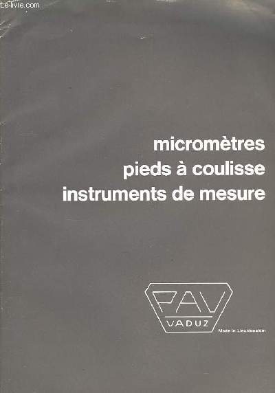 Catalogue de micromtres, pieds  coulisse, instruments de mesure ...
