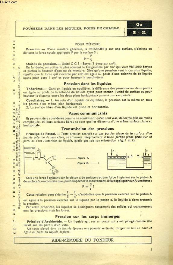 Aide-Mmoire au Fondeur.