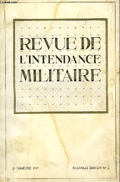 Revue de l'Intendance Militaire N2