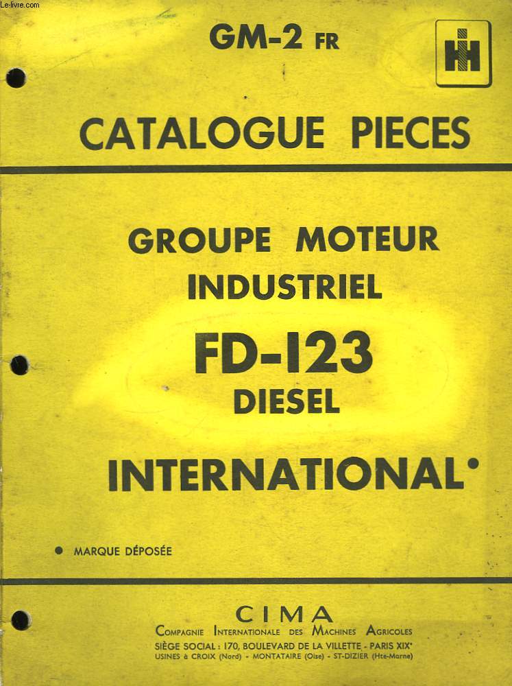 Catalogue Pices. Groupe Moteur Industriel. FD-123 Diesel International