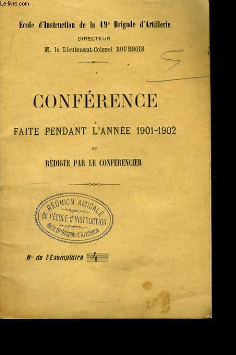 Confrence faite pendant l'anne 1901 - 1902