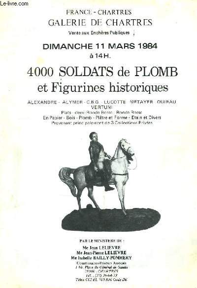 Catalogue de vente aux enchres de 4000 soldats de Plomb et Figurines historiques - D'Armes  Feu - Documentation Militaire.
