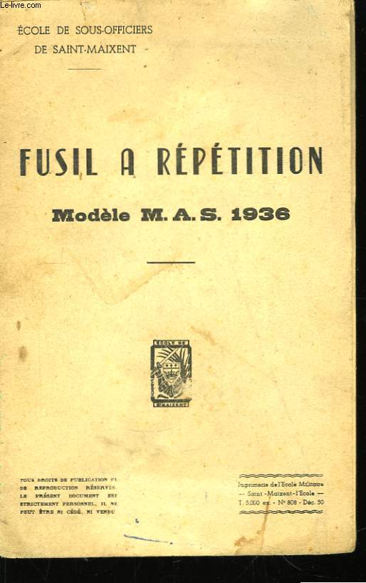 Fusils  rptition. Modle M.A.S. 1936