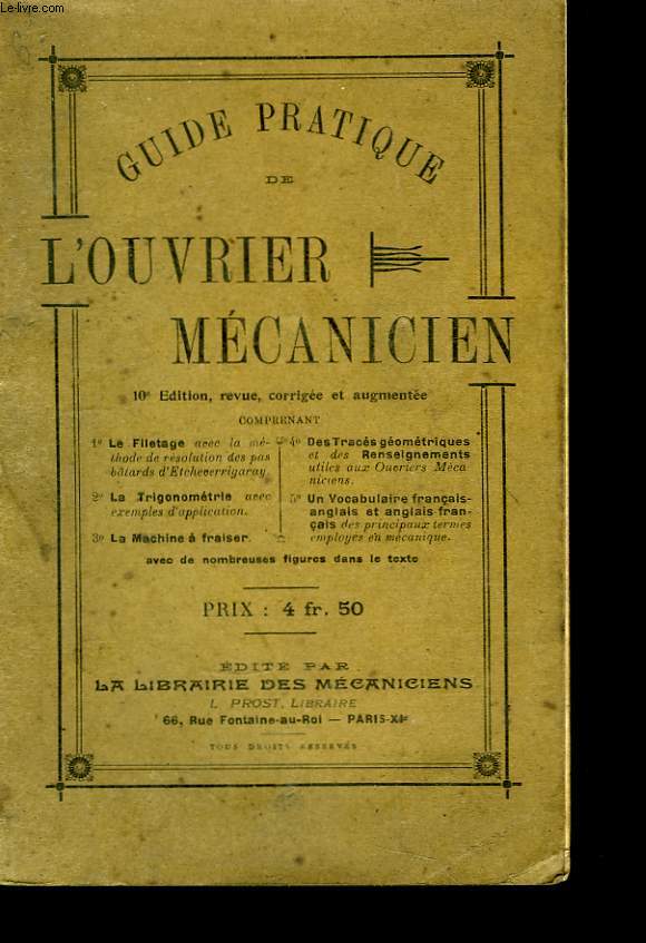 Guide Pratique de l'Ouvrier Mcanicien