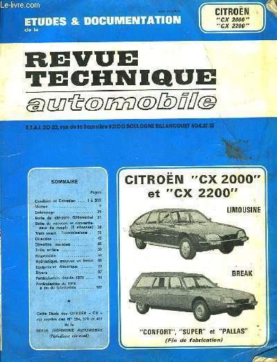 Revue Technique Automobile. Citroën 