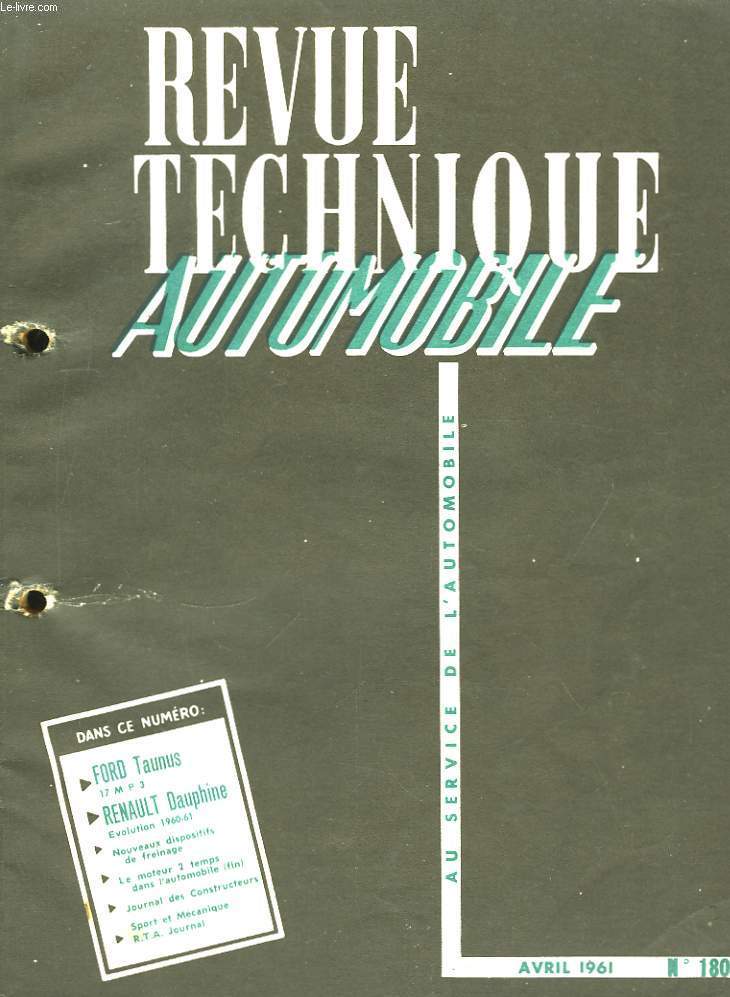 Revue Technique Automobile. N180