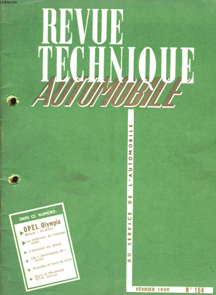 Revue Technique Automobile. N154