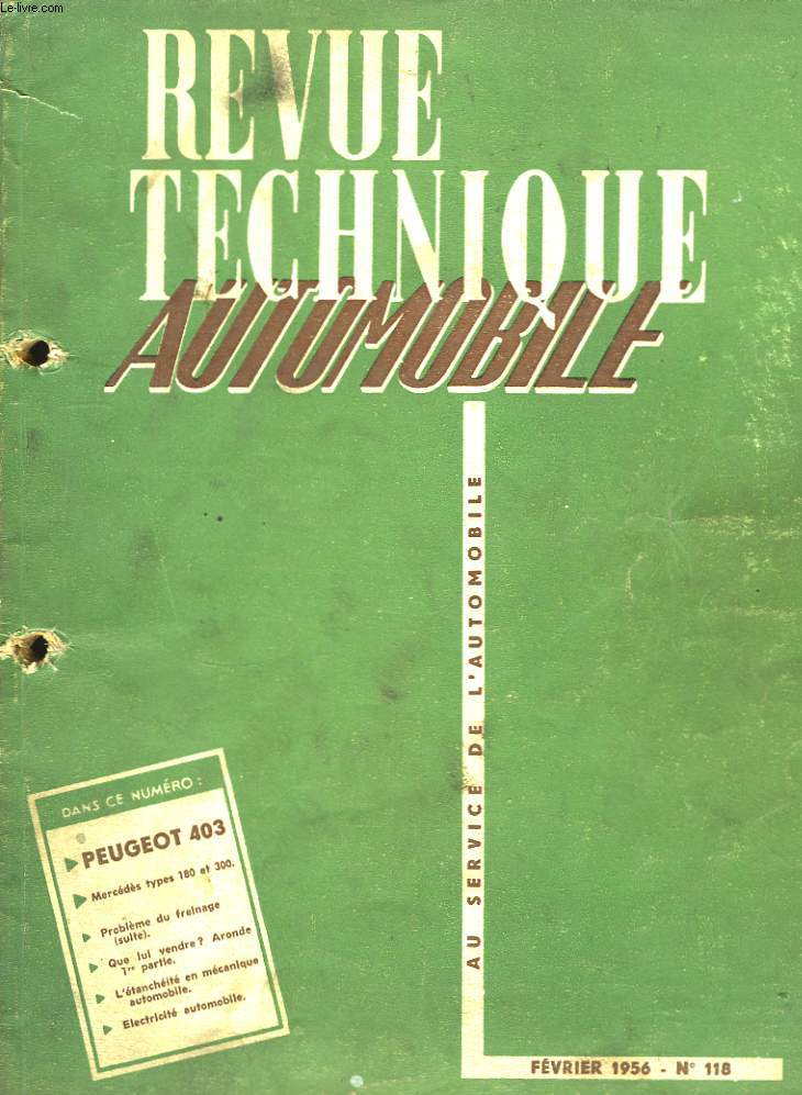 Revue Technique Automobile. N118