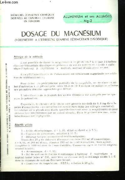 Dosage du Magnsium.