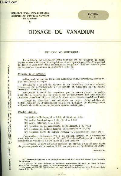 Dosage du Vanadium.