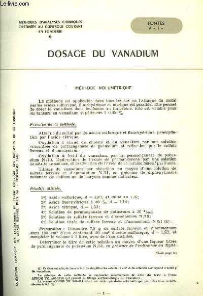 Dosage du Vanadium.