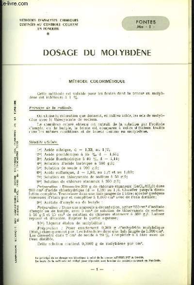 Dosage du Molybdne