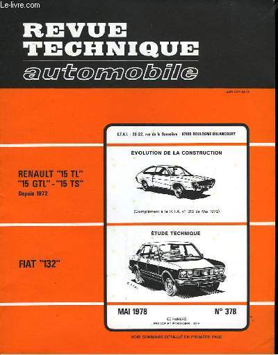 Revue Technique Automobile. N378